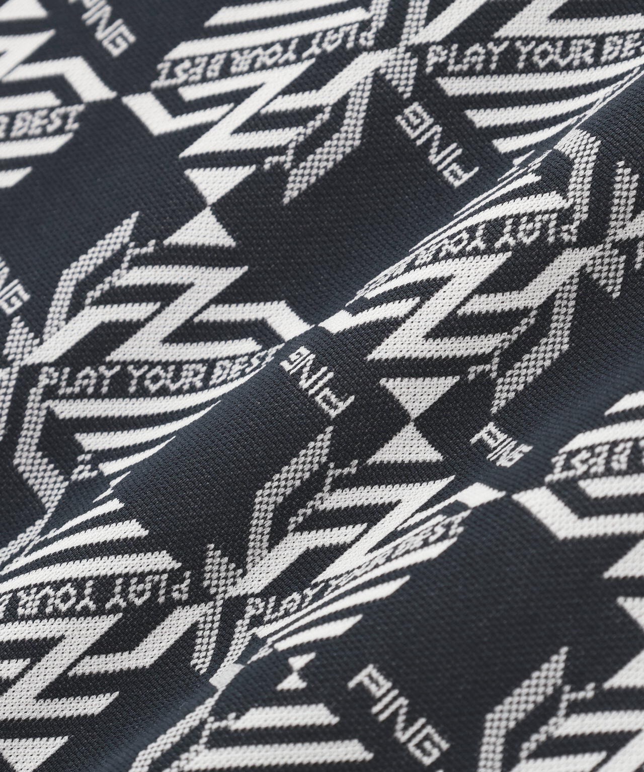 【PING APPAREL】AZモノグラムジャカードブロックロゴ半袖ポロシャツ ＜PERFORMANCE＞ (MENS)