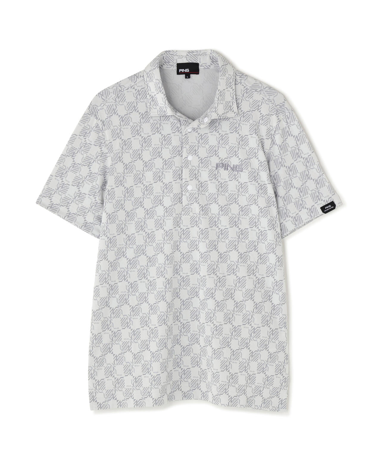 【PING APPAREL】AZモノグラムジャカードブロックロゴ半袖ポロシャツ ＜PERFORMANCE＞ (MENS)