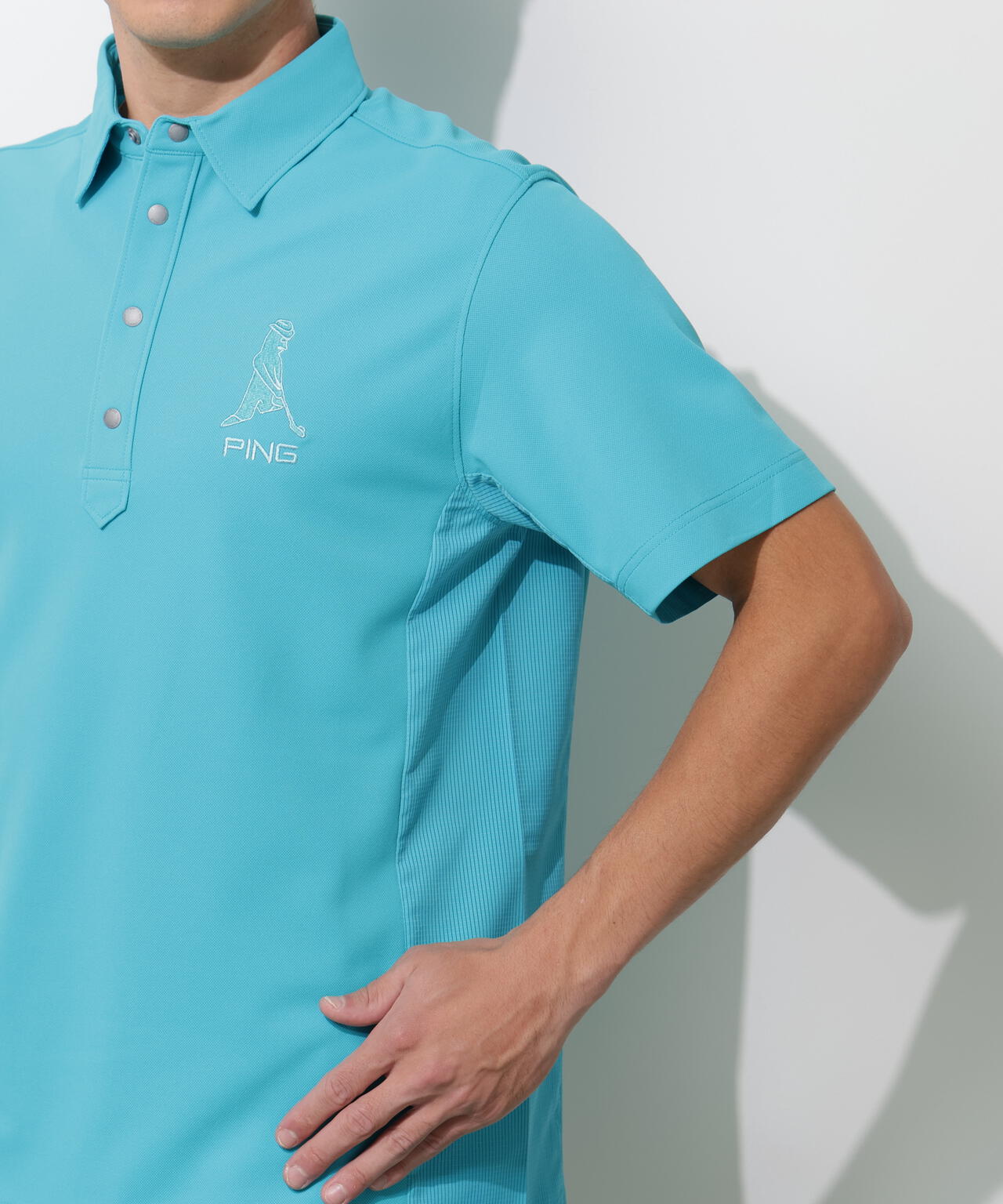 PING APPAREL】レイブロックMr.PING半袖ポロシャツ ＜GOLD＞ (MENS