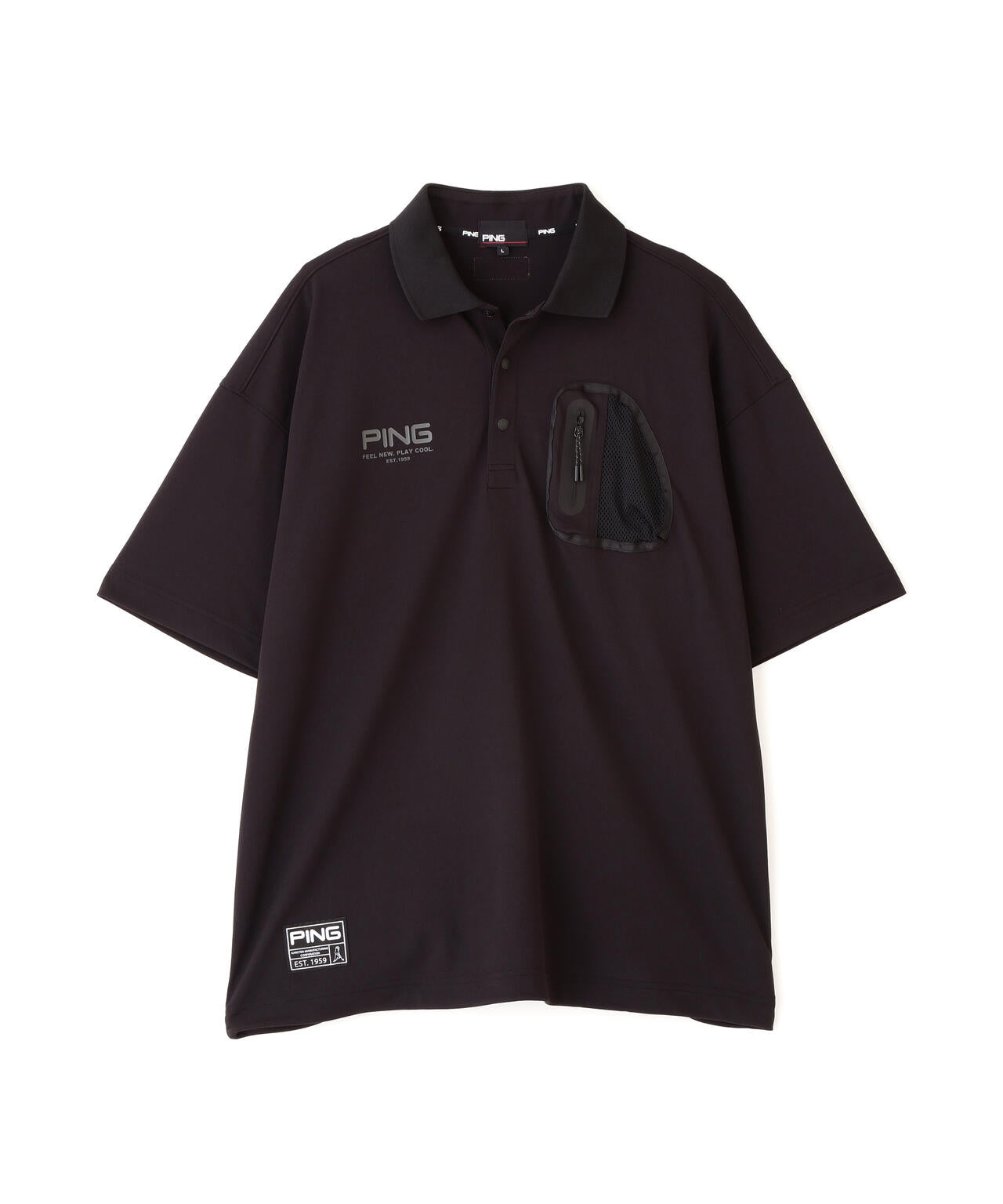 【PING APPAREL】半袖カノコオーバーポロシャツ ＜GOLD＞ (MENS)