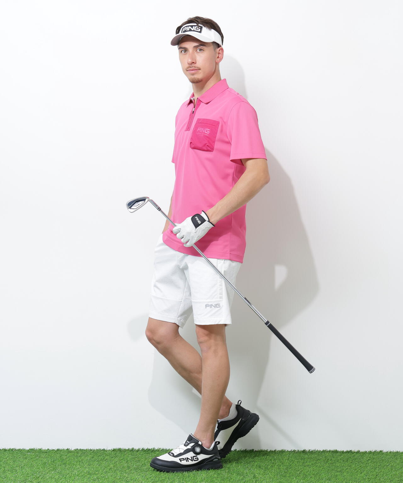 【PING APPAREL】サンベール×クールフローカノコ半袖ポロシャツ ＜GOLD＞ (MENS)