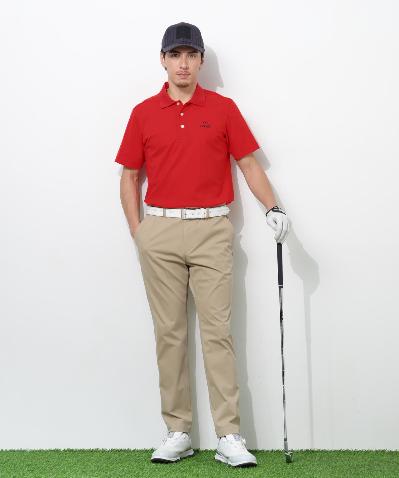 【PING APPAREL】EPIX変形ストレッチカノコ半袖ポロシャツ ＜NAITVE＞ (MENS)