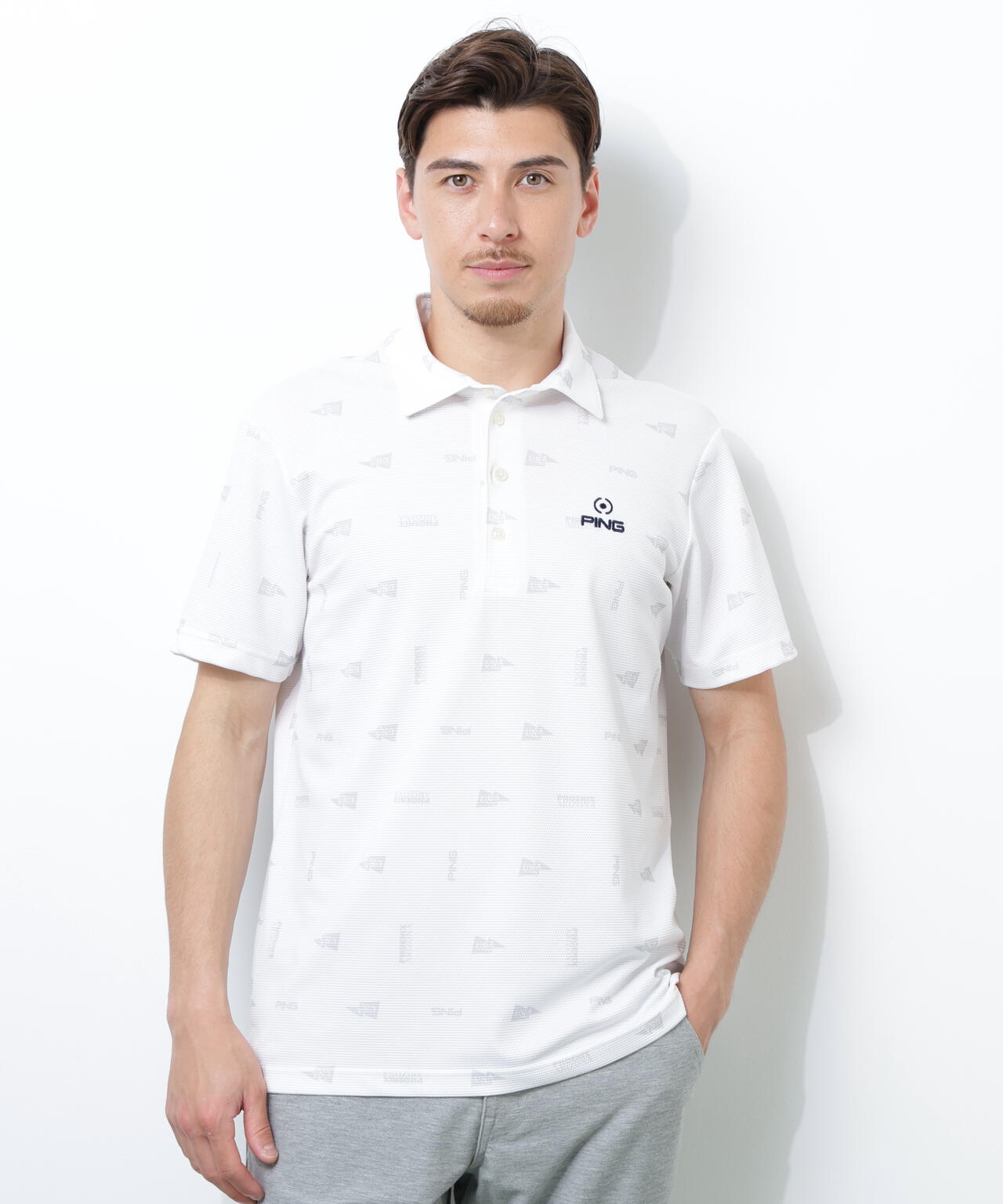 PING APPAREL】ストレッチミニポップコーン半袖ポロシャツ ＜NATIVE