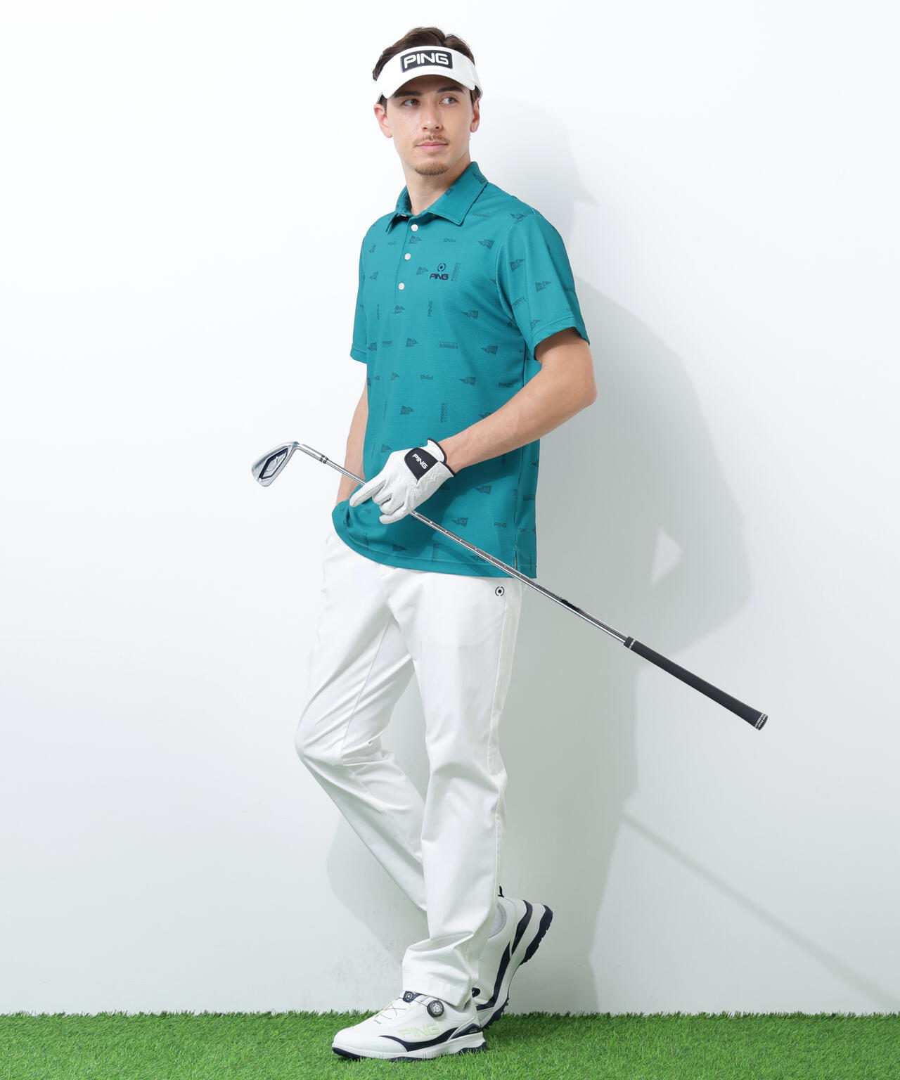 TEE IT UP! THE STREET 半袖ポロ PING APPAREL】ストレッチミニポップコーン半袖ポロシャツ ＜NATIVE