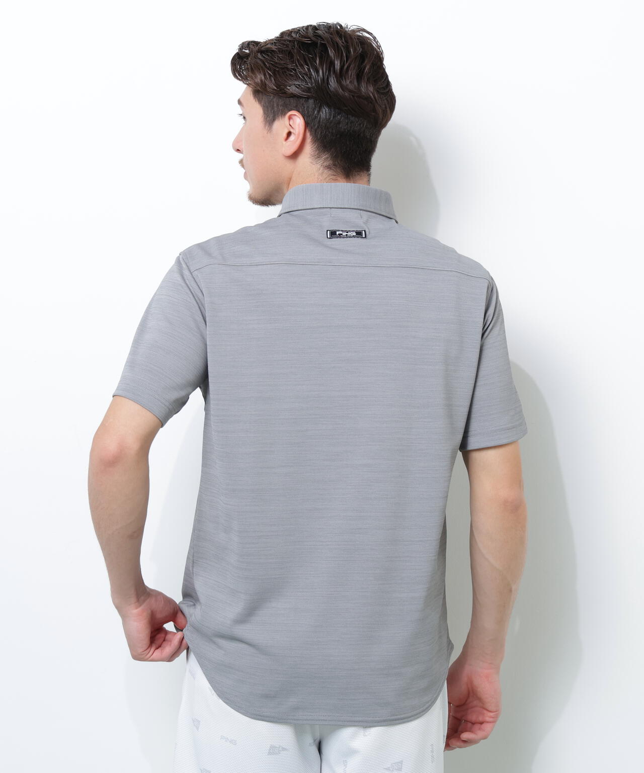 PING APPAREL】Mr.PINGエンボスカノコ レイブロック半袖ボタンダウン