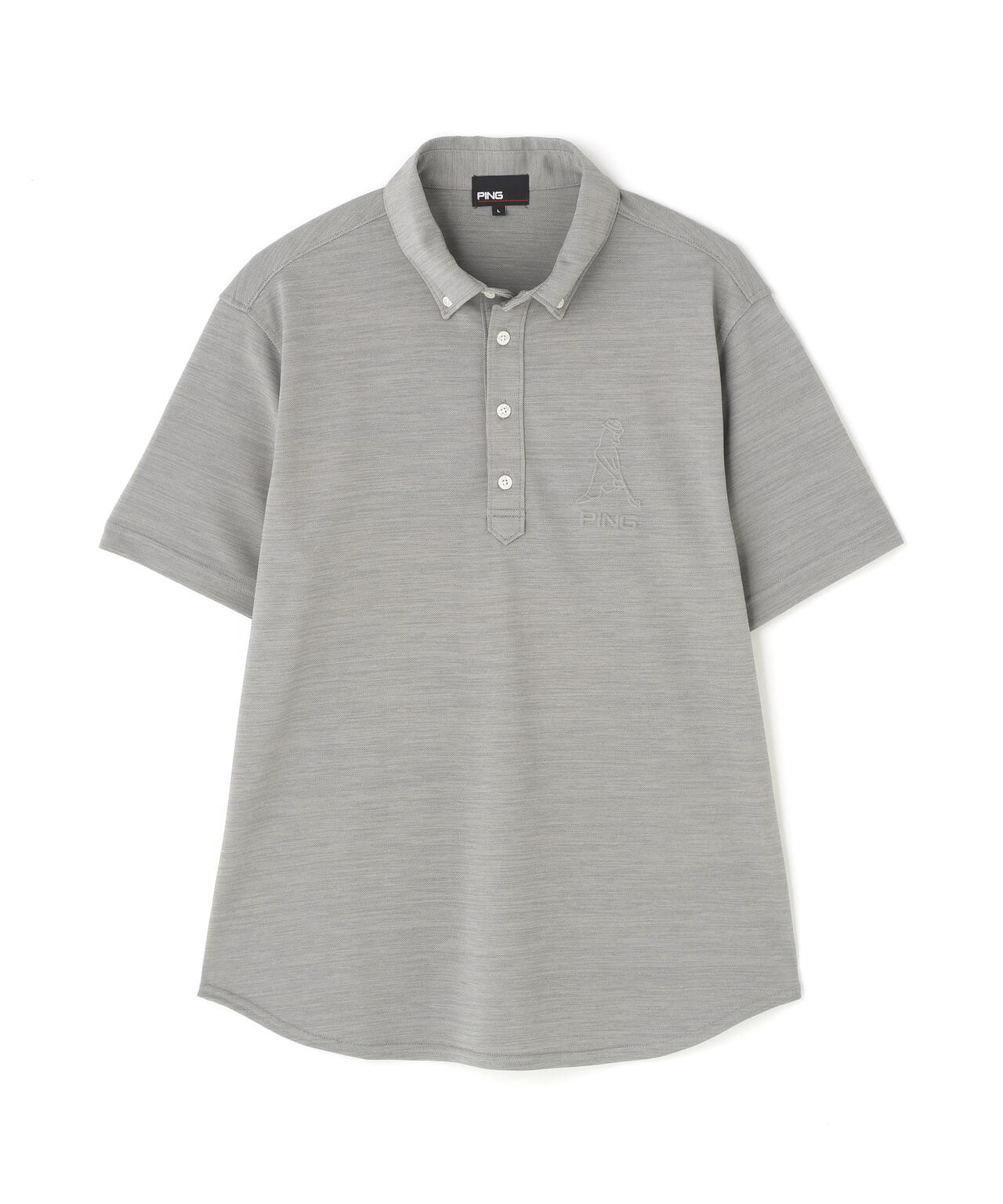 PING APPAREL】Mr.PINGエンボスカノコ レイブロック半袖ボタンダウン