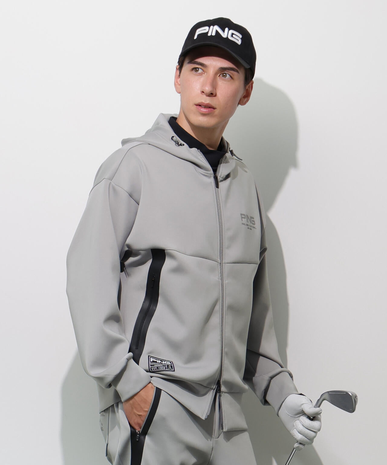 PING APPAREL】ダンボールニットフルジップフーディー ＜GOLD＞ (MENS