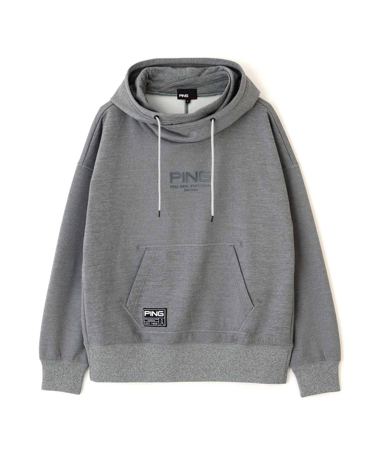 【PING APPAREL】全方向ストレッチ 接結裏メッシュスウェットフーディプルオーバー ＜GOLD＞ (MENS)