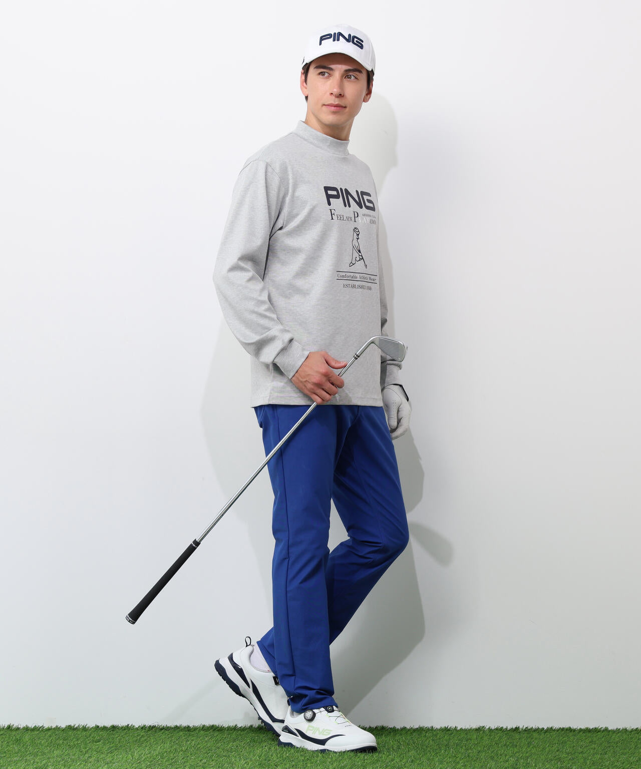 【PING APPAREL】冷感ポンチハイネックシャツ ＜NATIVE＞ (MENS)