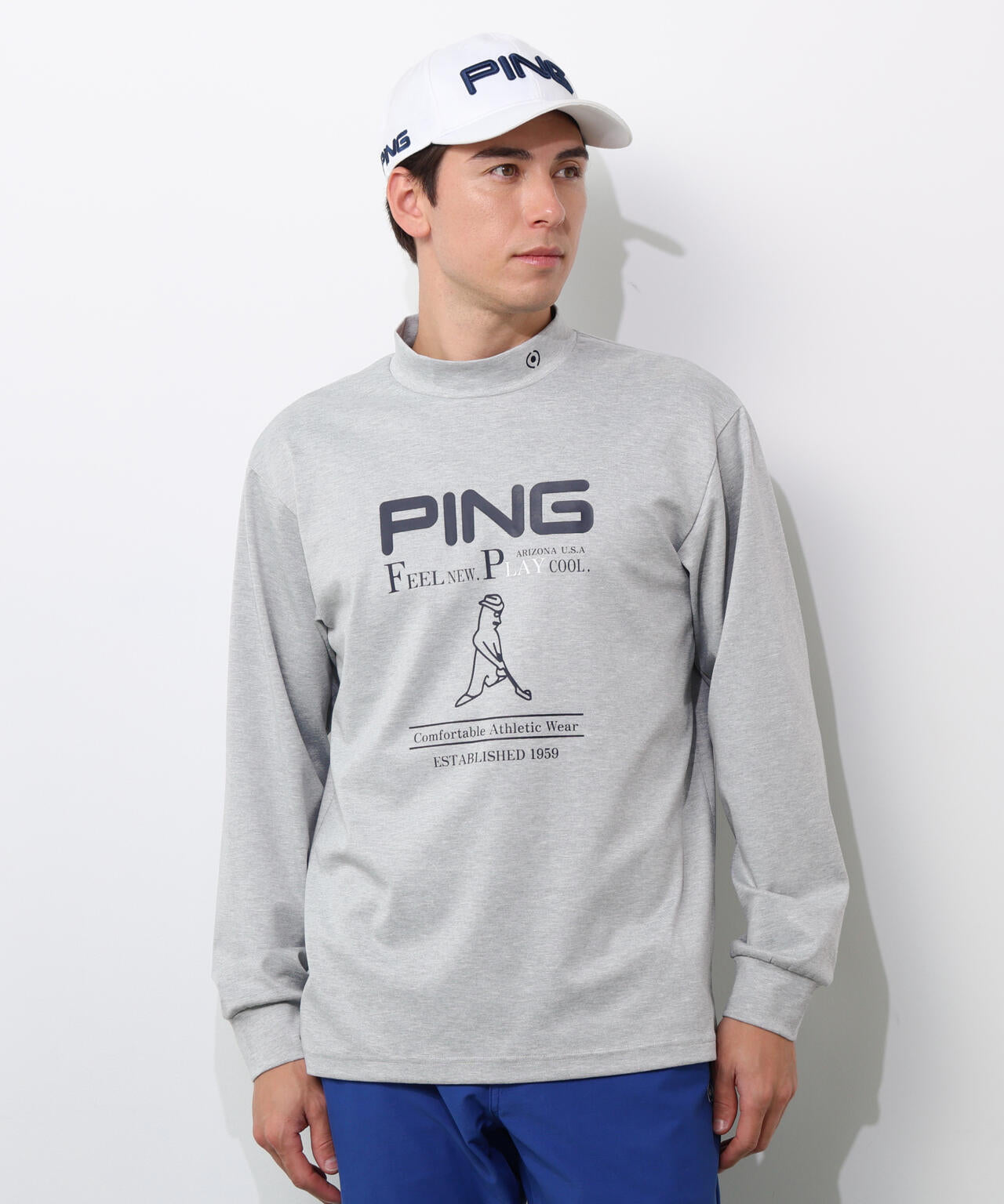 【PING APPAREL】冷感ポンチハイネックシャツ ＜NATIVE＞ (MENS)