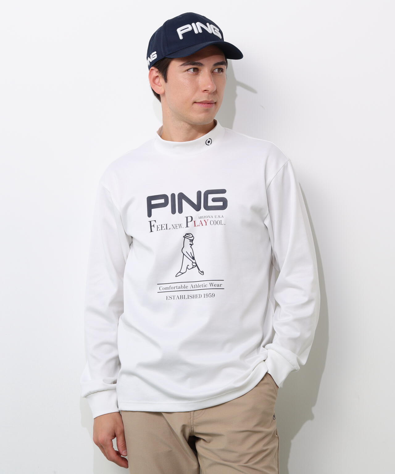 【PING APPAREL】冷感ポンチハイネックシャツ ＜NATIVE＞ (MENS)