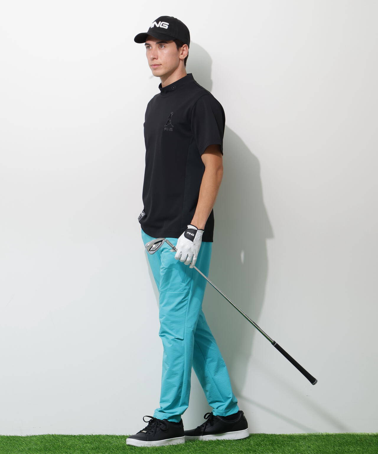 【PING APPAREL】レイブロック半袖ハイネックカットソー ＜GOLD＞ (MENS)