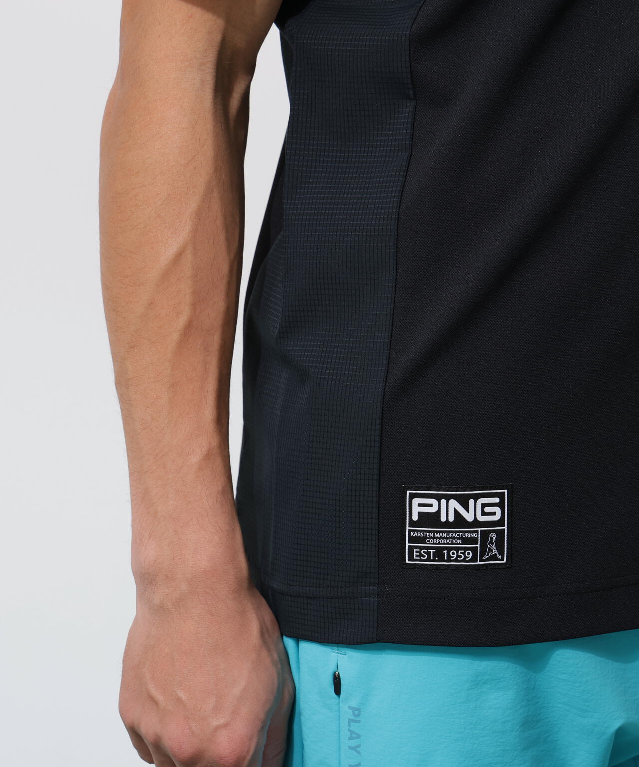 【PING APPAREL】レイブロック半袖ハイネックカットソー ＜GOLD＞ (MENS)