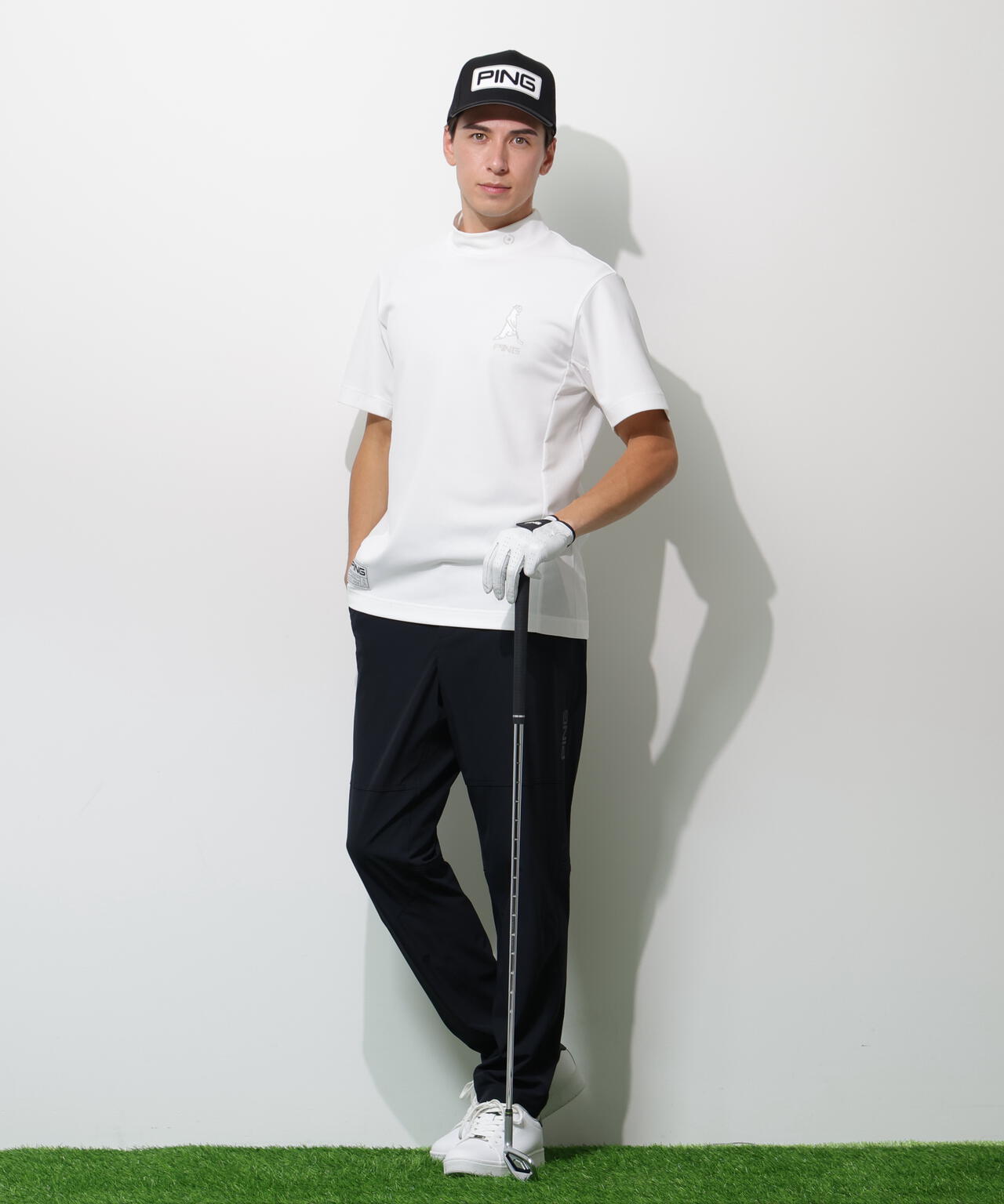 【PING APPAREL】レイブロック半袖ハイネックカットソー ＜GOLD＞ (MENS)