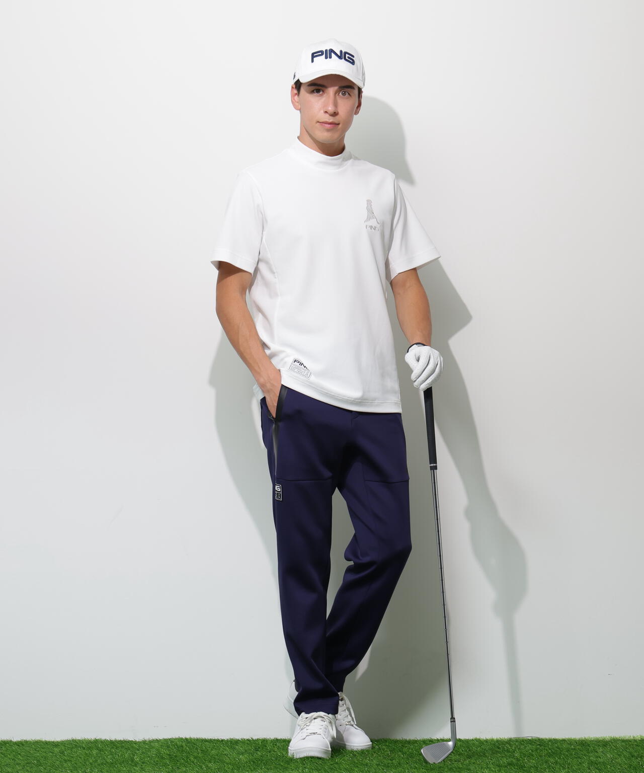 【PING APPAREL】レイブロック半袖ハイネックカットソー ＜GOLD＞ (MENS)