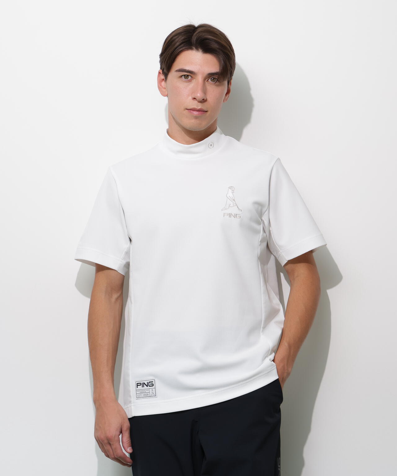 【PING APPAREL】レイブロック半袖ハイネックカットソー ＜GOLD＞ (MENS)