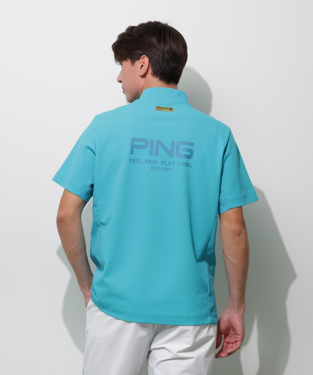 【PING APPAREL】レイブロック半袖ハイネックカットソー ＜GOLD＞ (MENS)