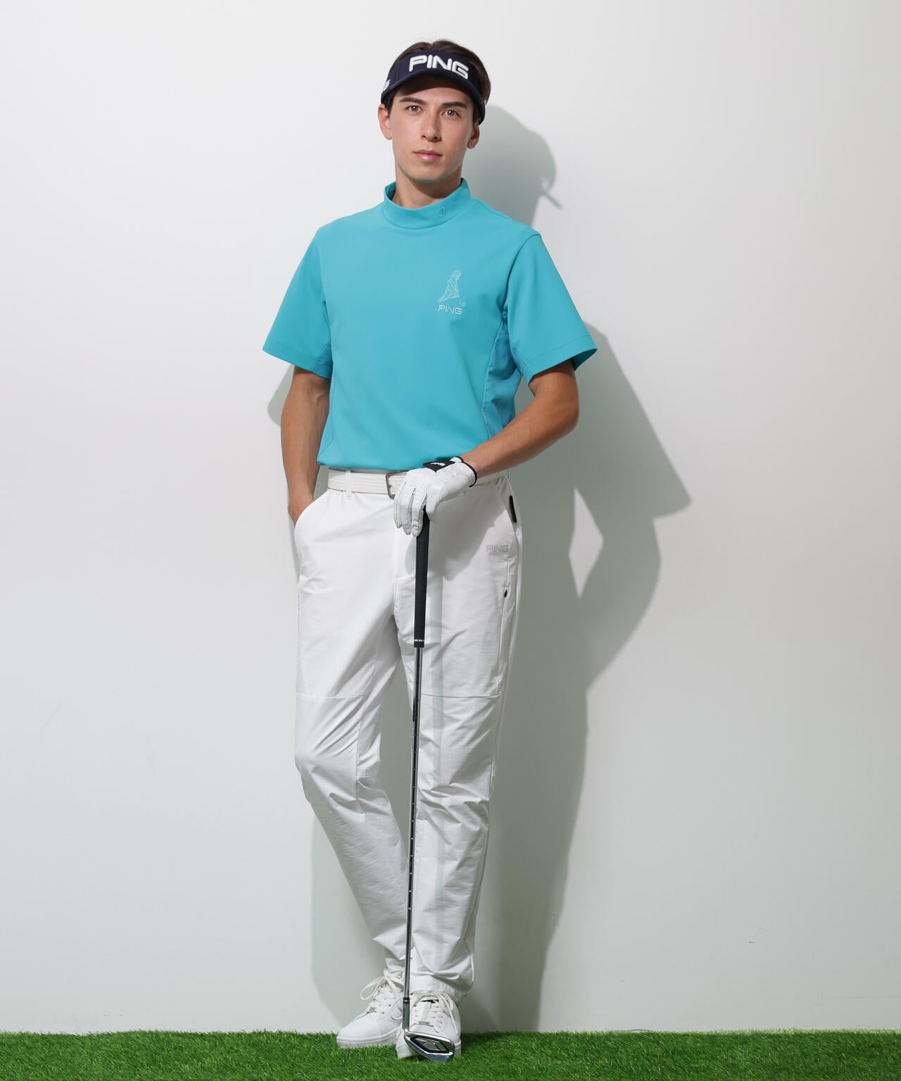 【PING APPAREL】レイブロック半袖ハイネックカットソー ＜GOLD＞ (MENS)