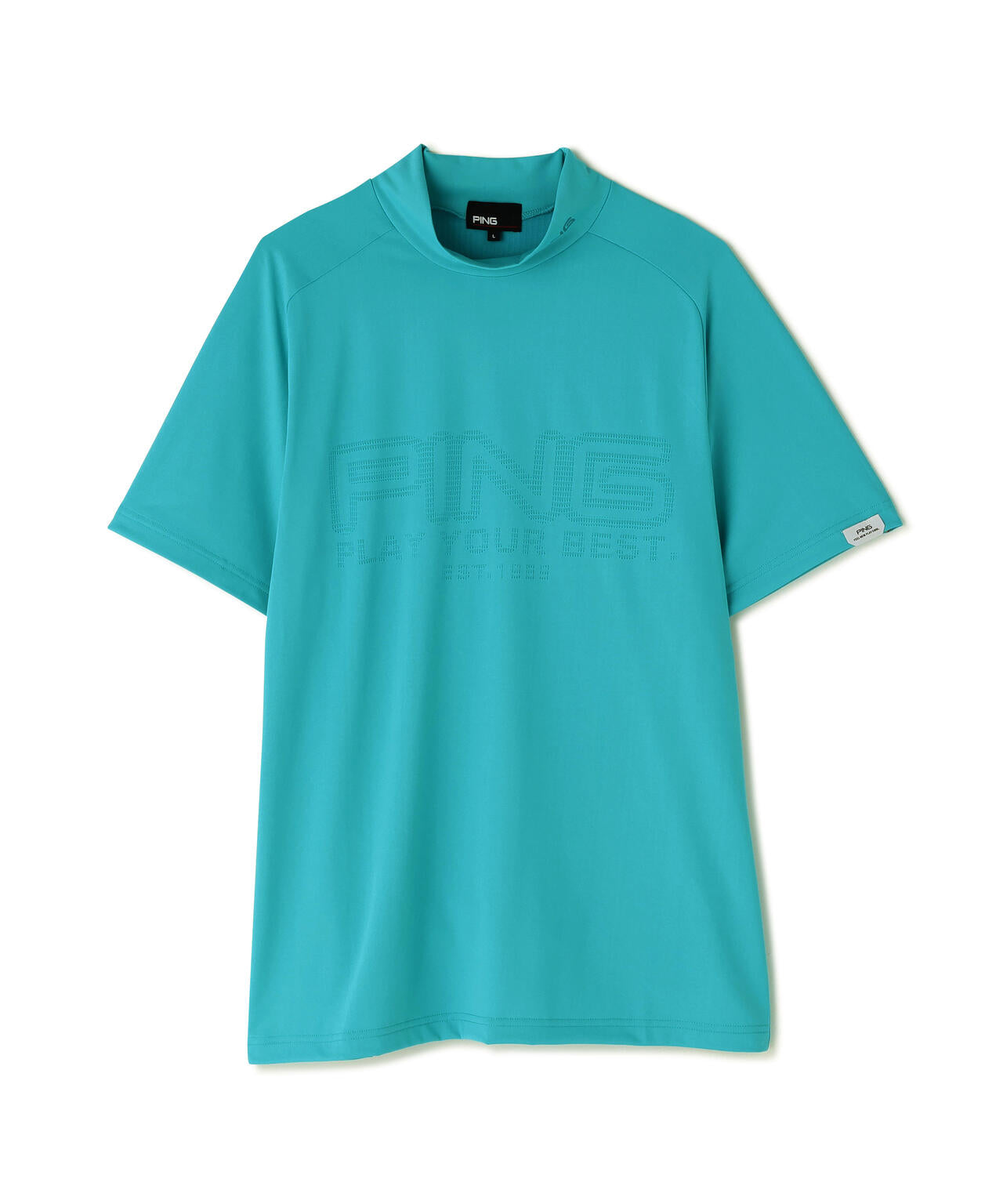【PING APPAREL】パネルジャカード半袖ハイネックシャツ ＜PERFORMANCE＞ (MENS)