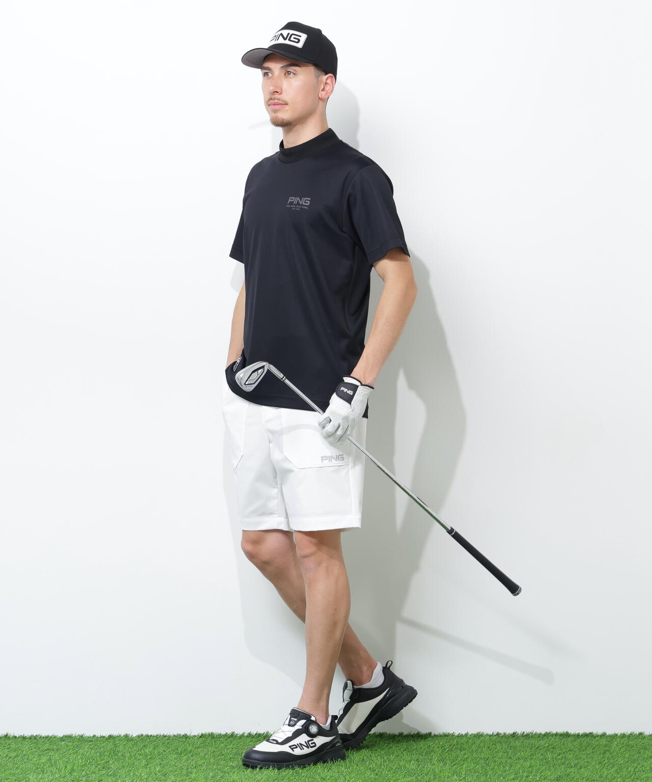 PING APPAREL】サンベール×クールフローカノコ半袖ハイネックシャツ