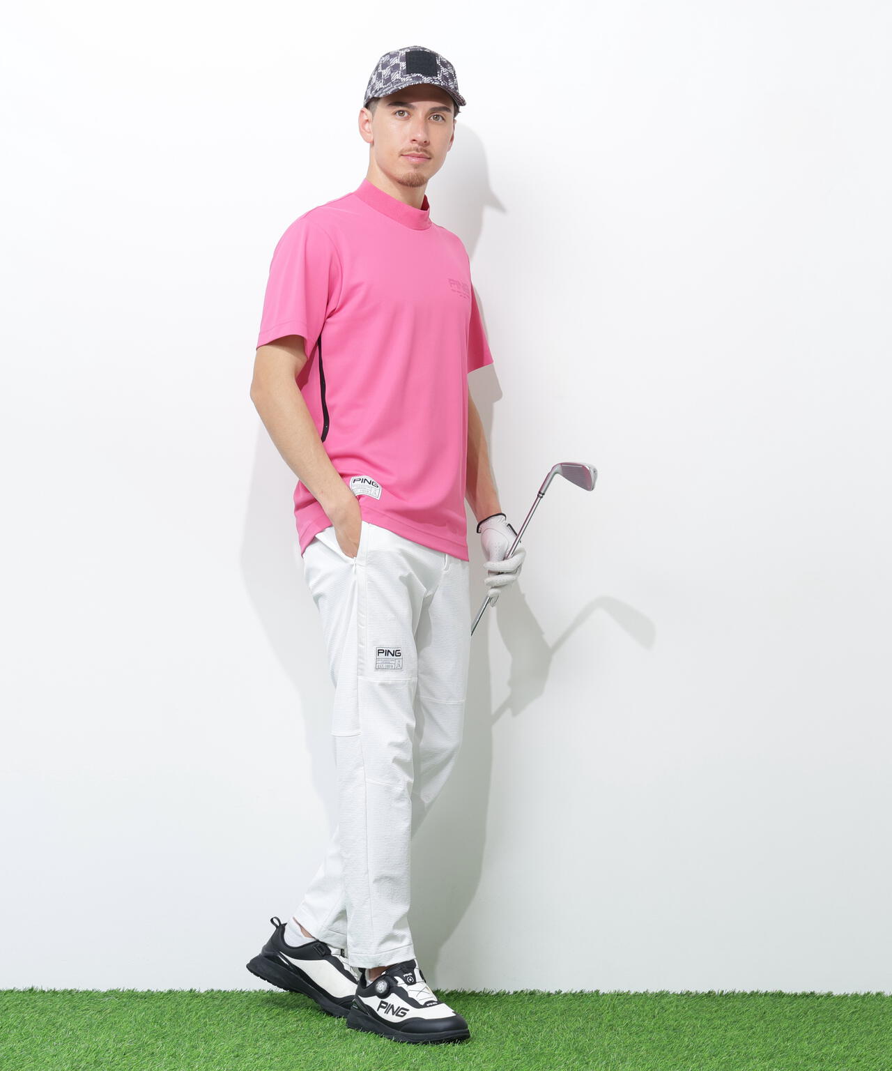 PING APPAREL】サンベール×クールフローカノコ半袖ハイネックシャツ