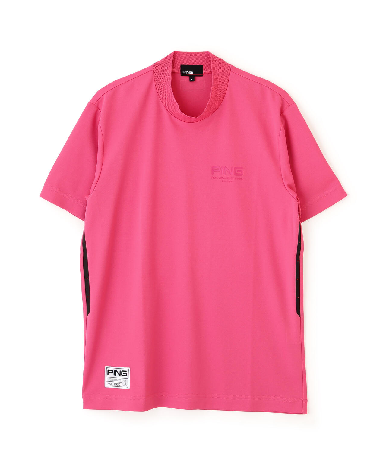 【PING APPAREL】サンベール×クールフローカノコ半袖ハイネックシャツ ＜GOLD＞ (MENS)
