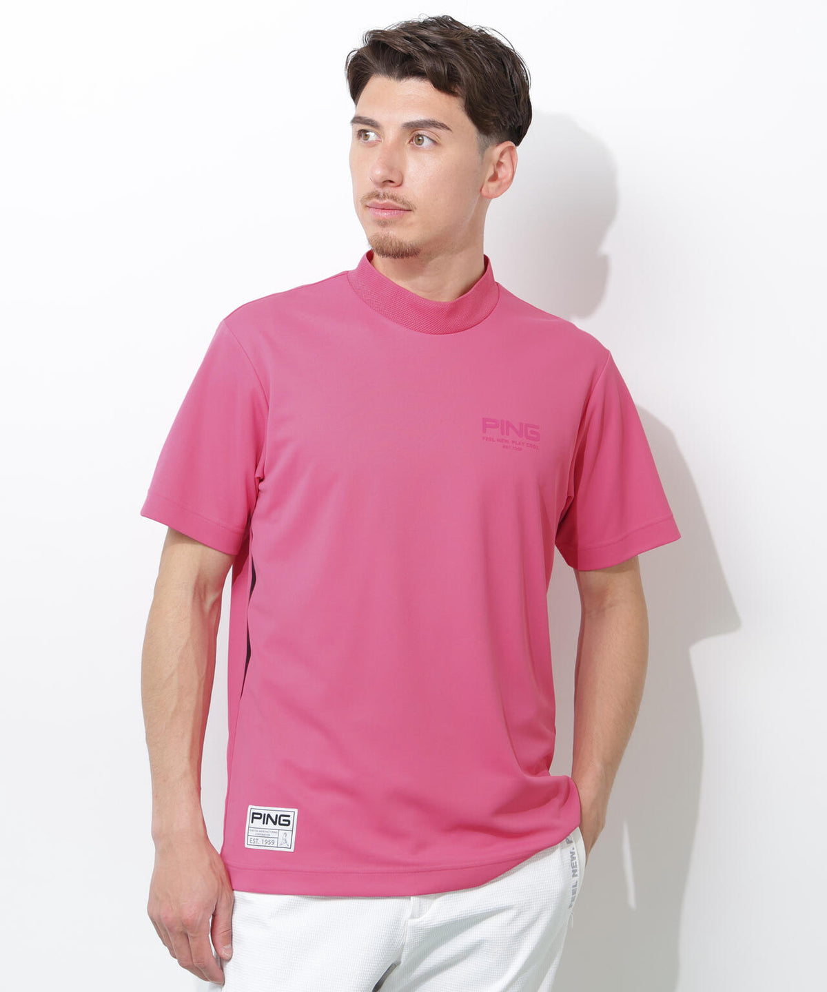 PING APPAREL】サンベール×クールフローカノコ半袖ハイネックシャツ 