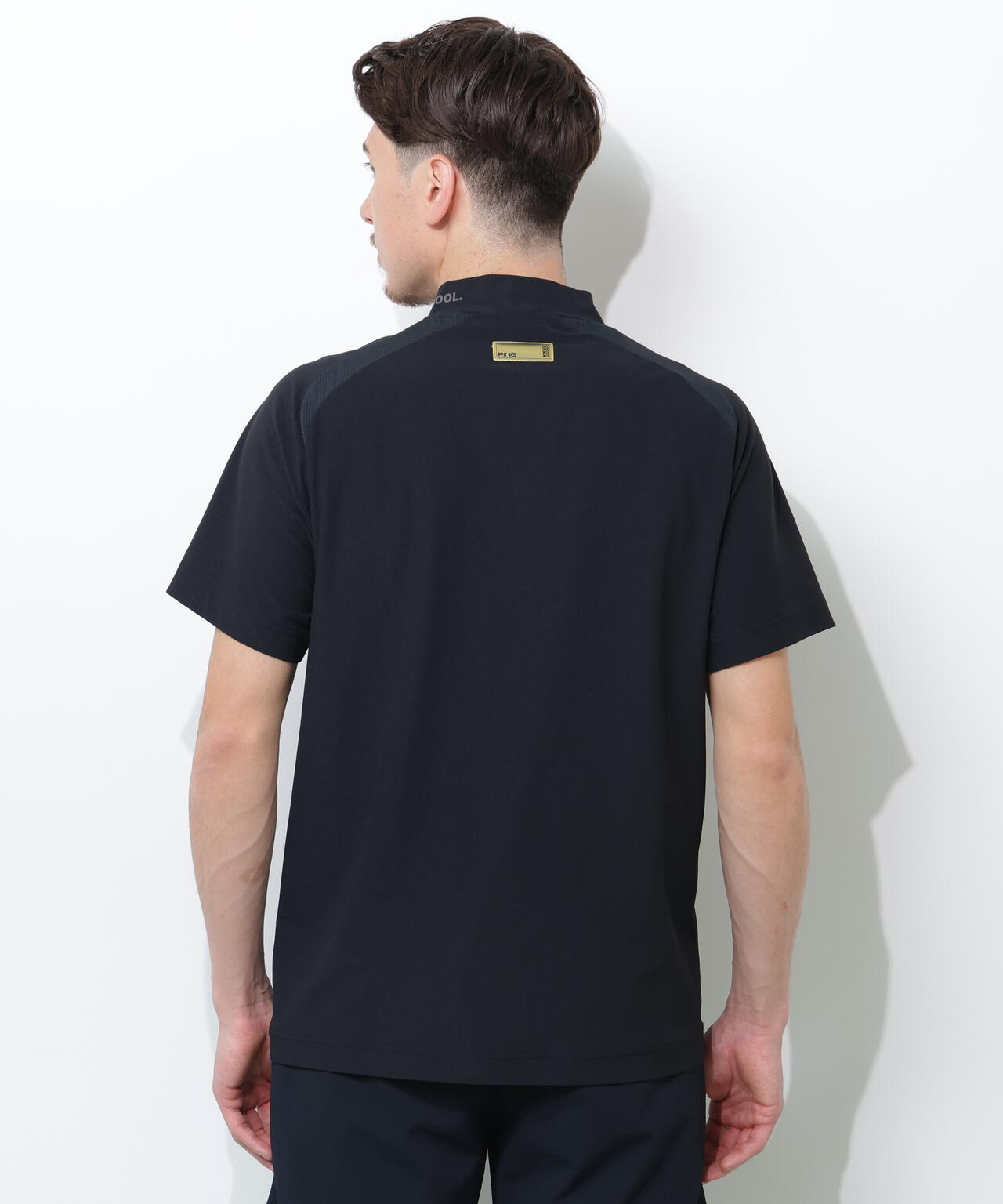 【PING APPAREL】レイブロックエコマイクロカノコ半袖ハイネックシャツ ＜GOLD＞ (MENS)
