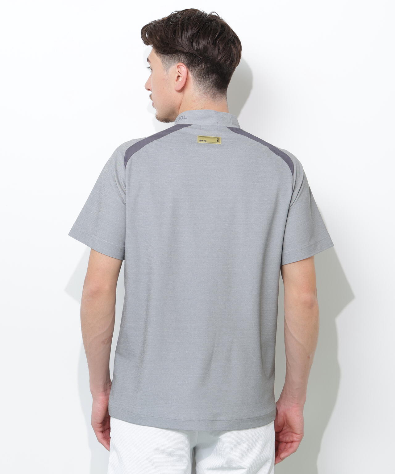 PING APPAREL】レイブロックエコマイクロカノコ半袖ハイネックシャツ