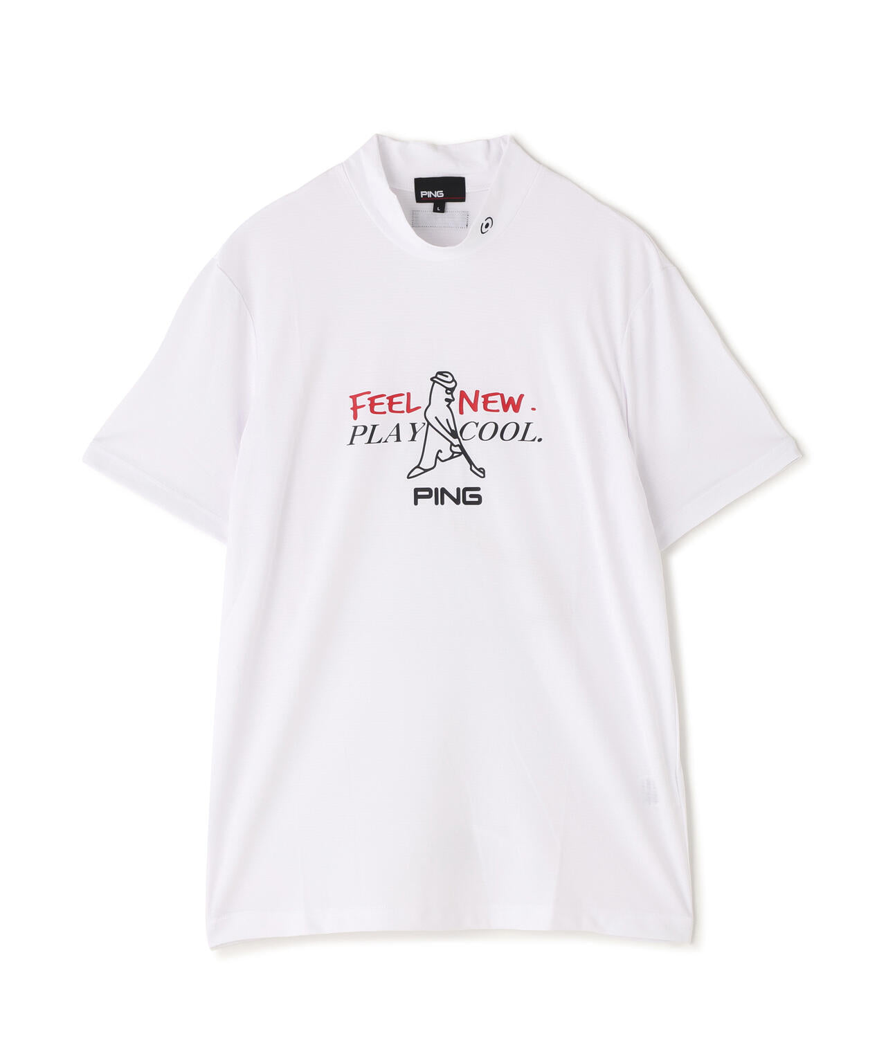 【PING APPAREL】SNAPTEXカノコインレーMr.PINGプリント半袖ハイネックカットソー ＜NATIVE＞ (MENS)