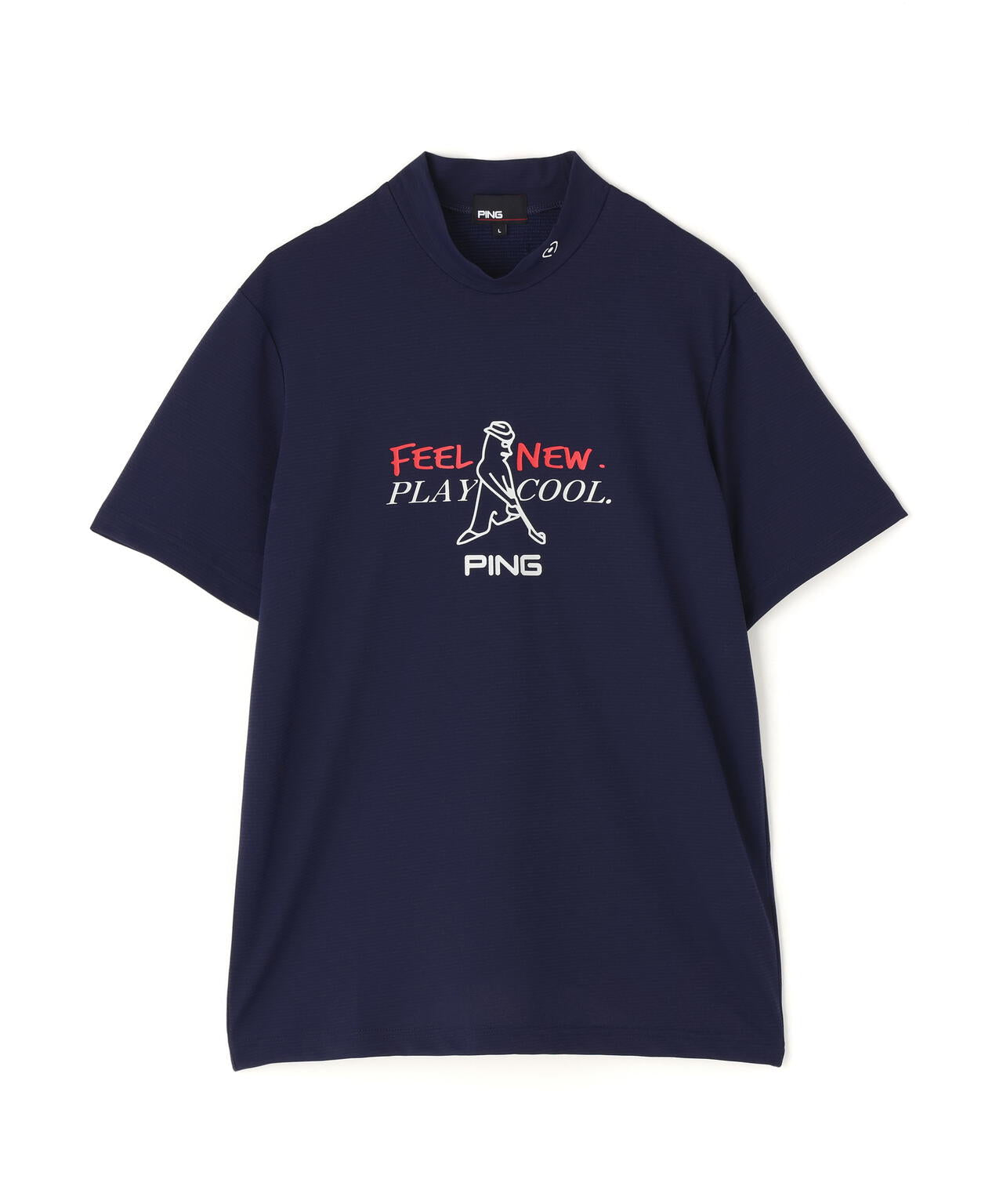 【PING APPAREL】SNAPTEXカノコインレーMr.PINGプリント半袖ハイネックカットソー ＜NATIVE＞ (MENS)