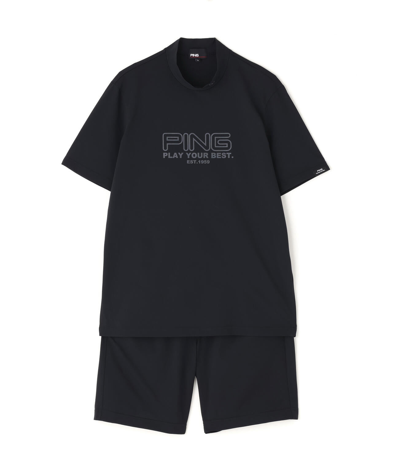 PING APPAREL】全方向ストレッチドットメッシュ半袖ハイネックシャツ