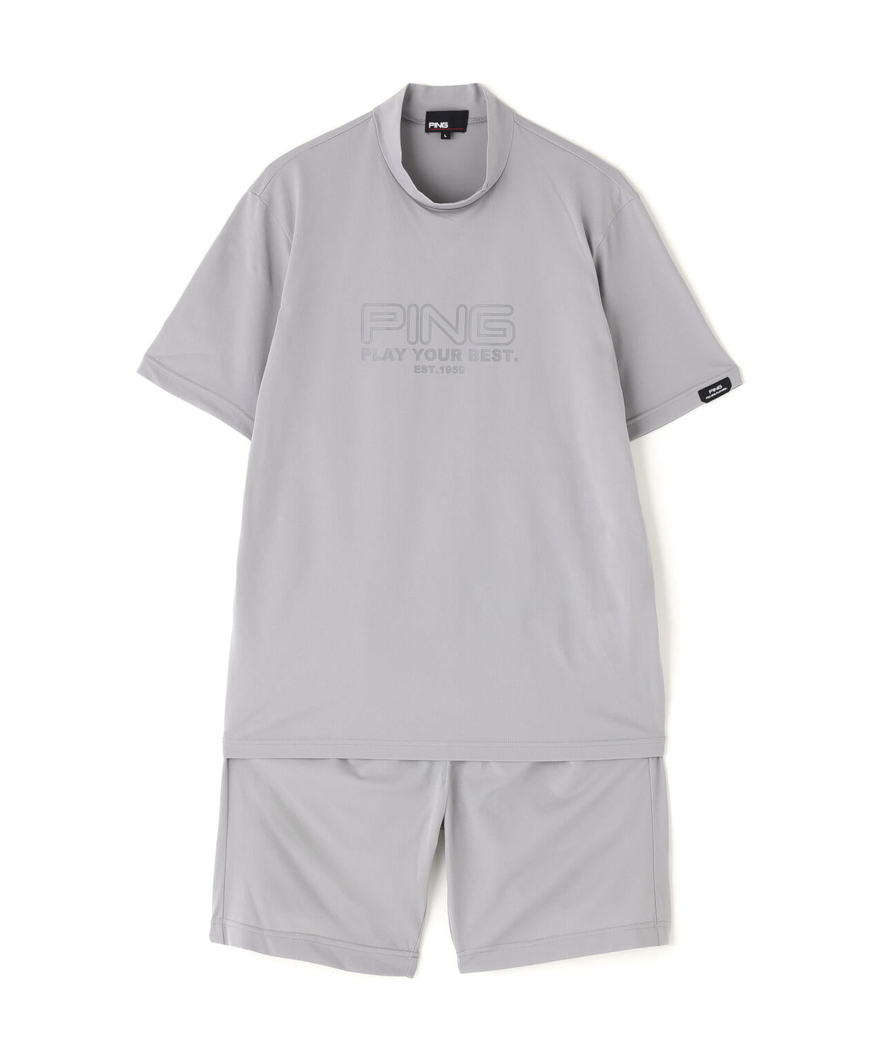 PING APPAREL】全方向ストレッチドットメッシュ半袖ハイネックシャツ