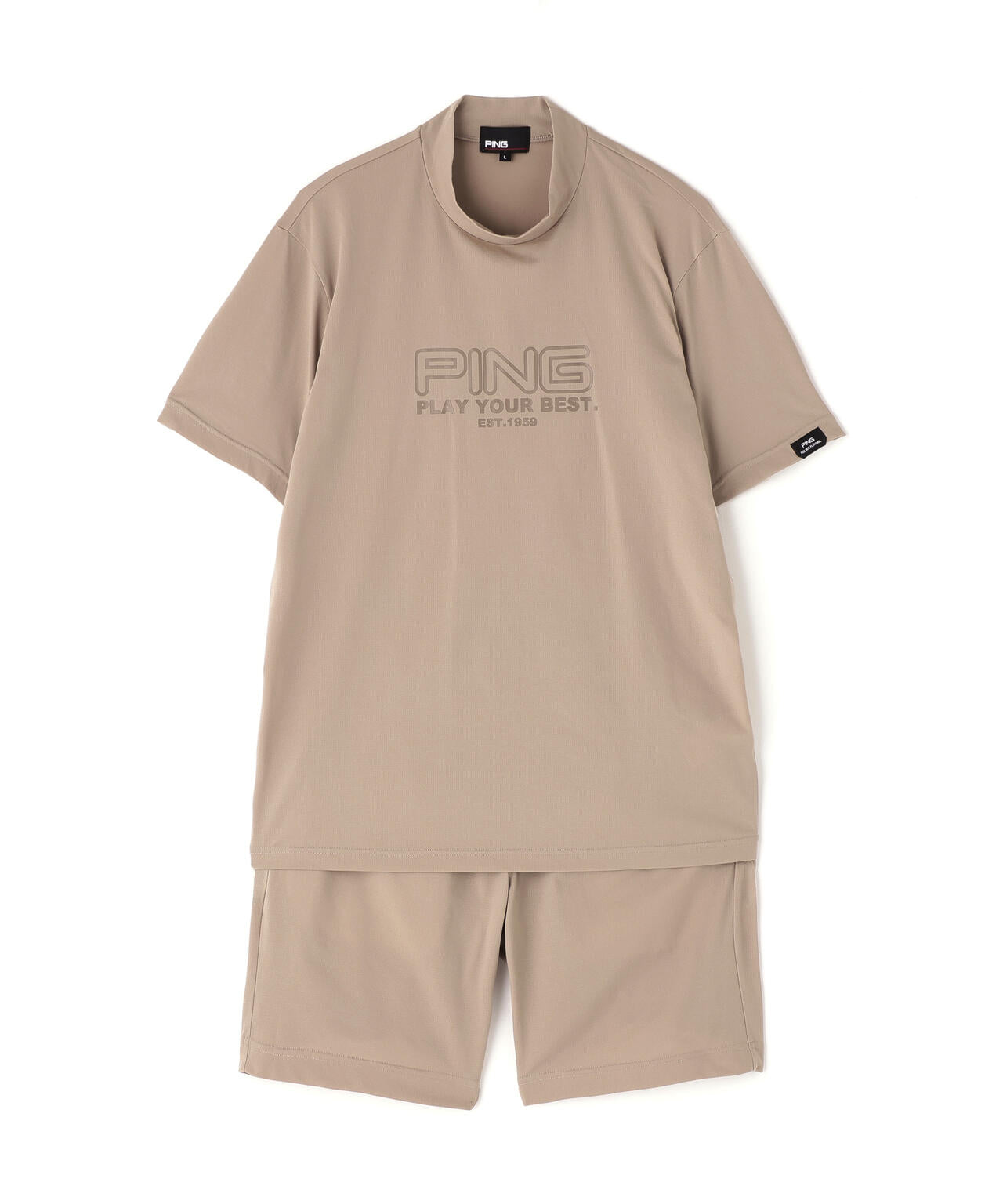 PING APPAREL】全方向ストレッチドットメッシュ半袖ハイネックシャツ