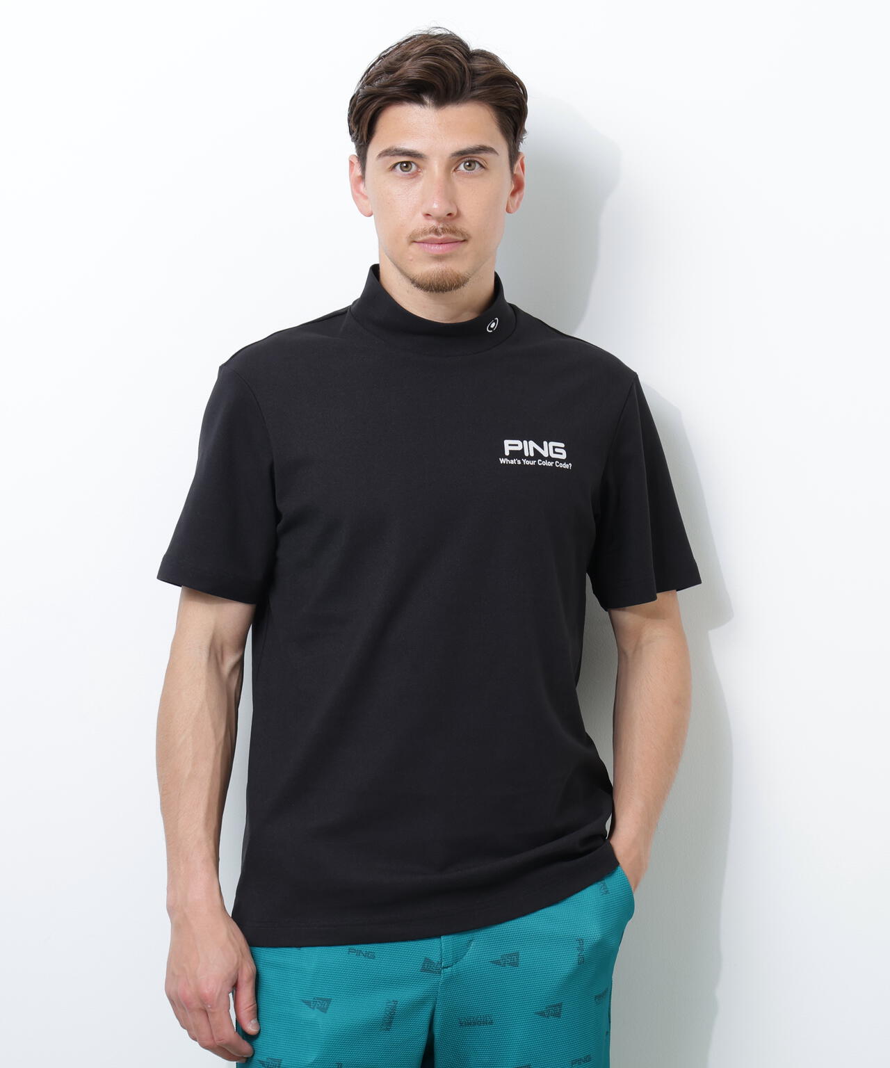 【PING APPAREL】【10カラーシリーズ】PEカノコ半袖ハイネックシャツ ＜NATIVE＞ (MENS)