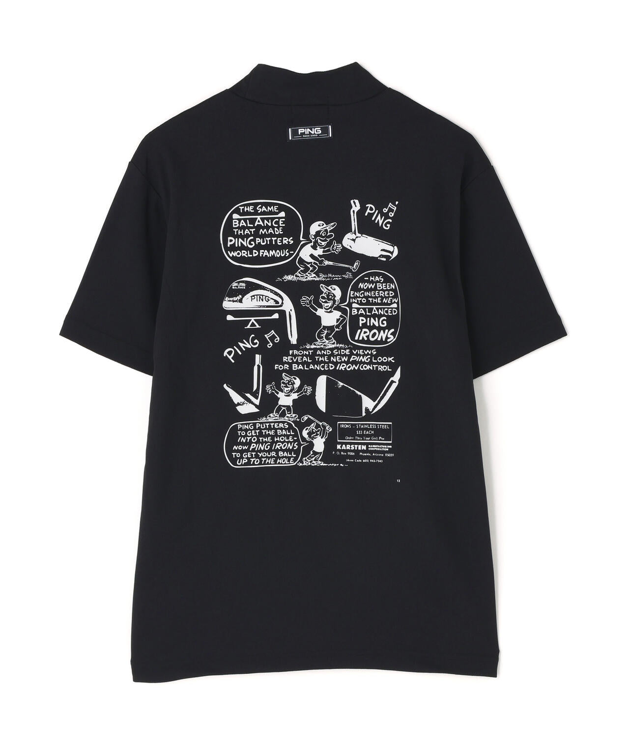 PING APPAREL】【10カラーシリーズ】PEカノコ半袖ハイネックシャツ