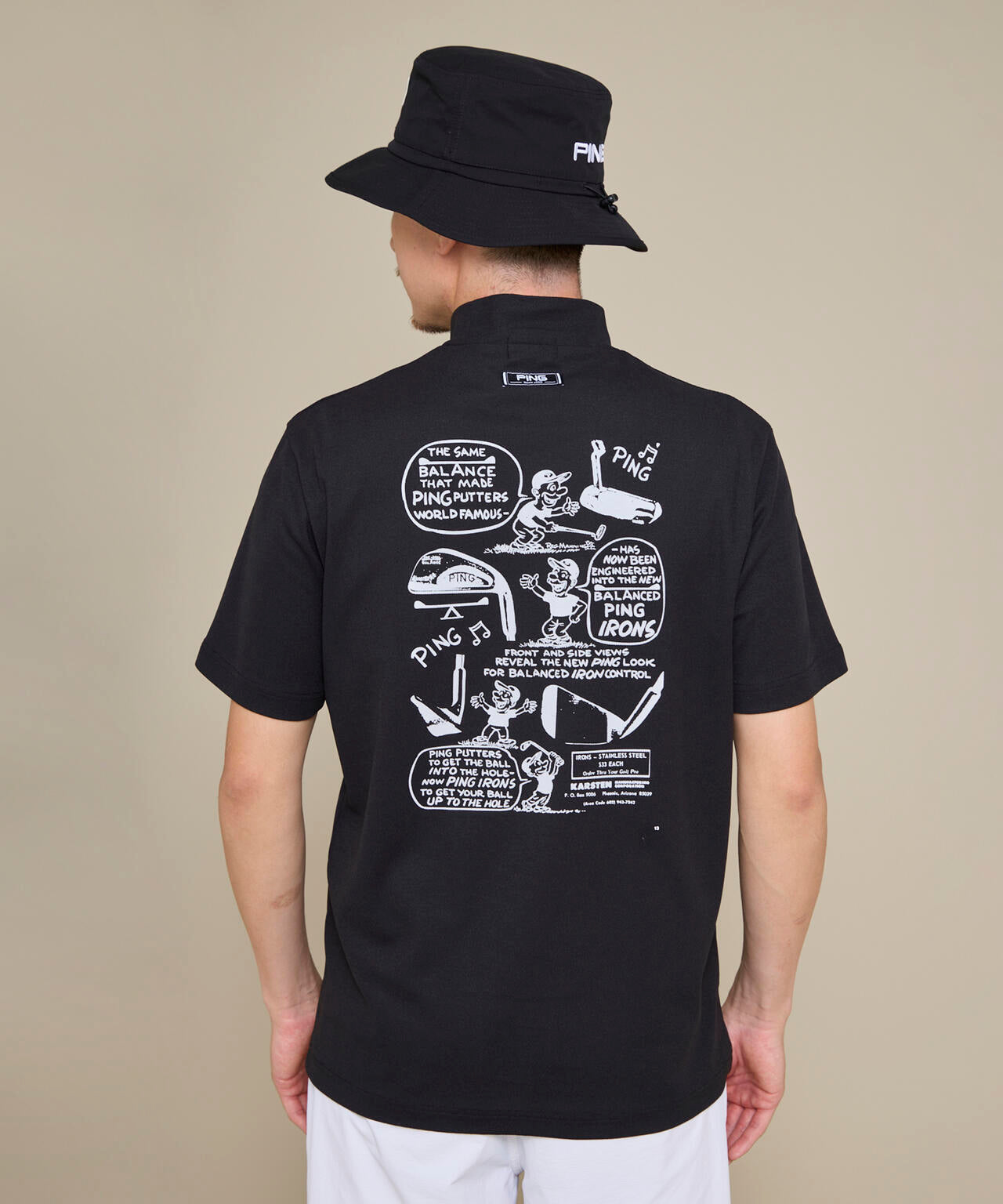 PING ブラックシャツ＆パンツセット L PING APPAREL】PEカノコ半袖ハイネックシャツ ＜NATIVE＞ (MENS