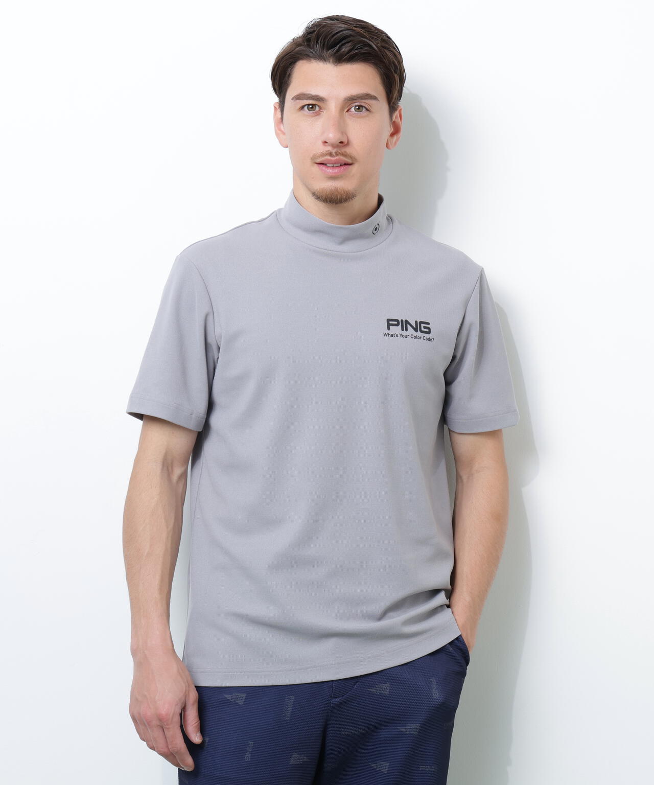 【PING APPAREL】【10カラーシリーズ】PEカノコ半袖ハイネックシャツ ＜NATIVE＞ (MENS)