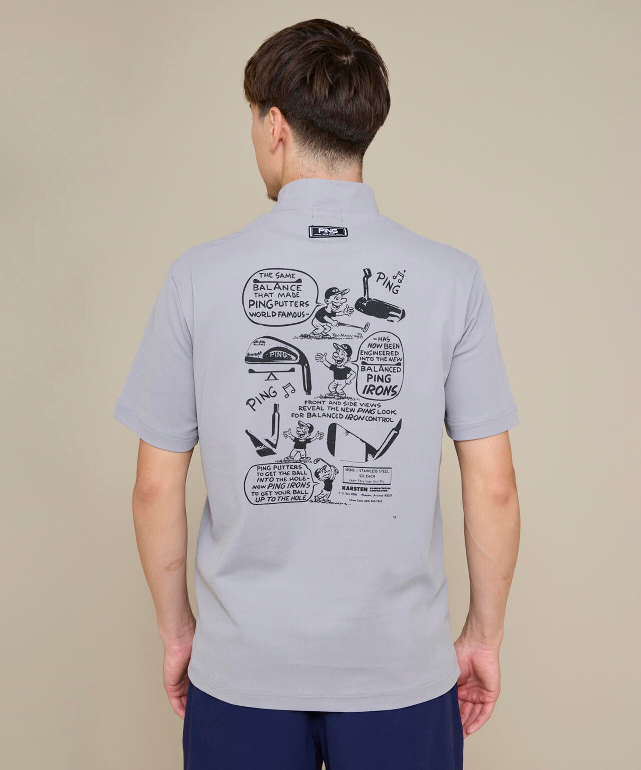 【PING APPAREL】【10カラーシリーズ】PEカノコ半袖ハイネックシャツ ＜NATIVE＞ (MENS)