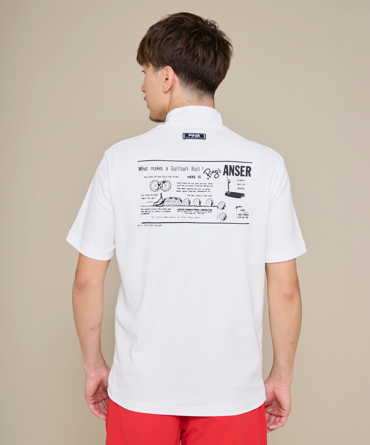 PING APPAREL】【10カラーシリーズ】PEカノコ半袖ハイネックシャツ