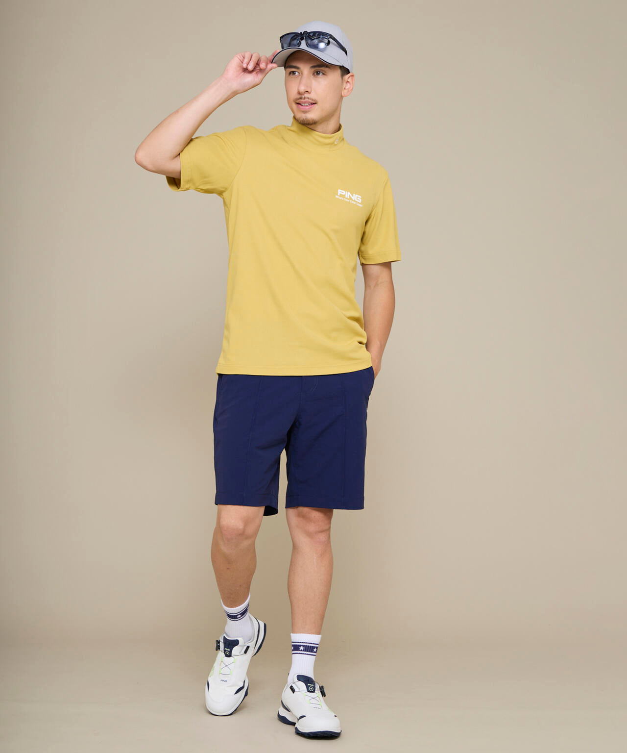 PING APPAREL】PEカノコ半袖ハイネックシャツ ＜NATIVE＞ (MENS