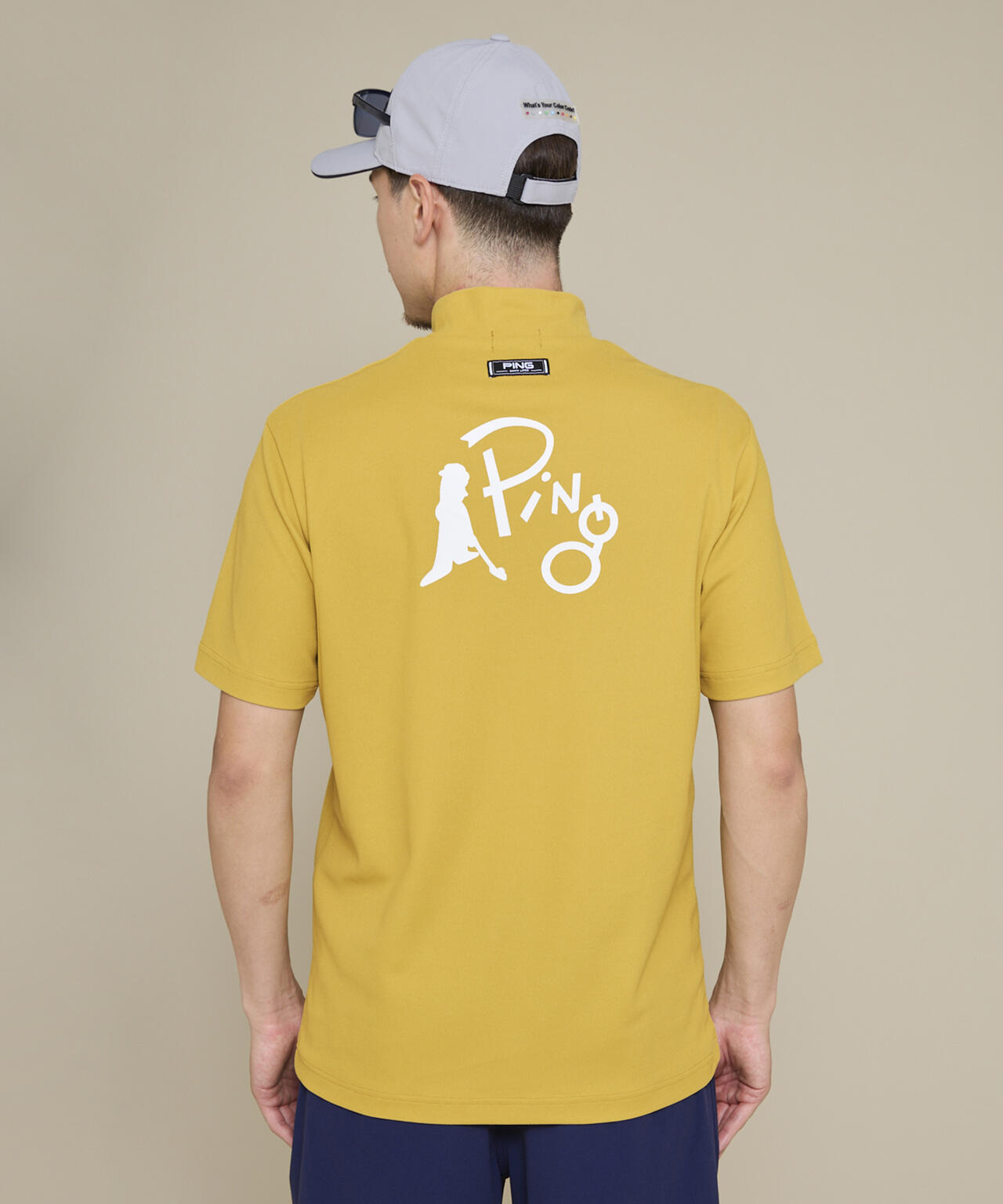 ストライプジャガード 半袖ハイネックカットソー＜原プロモチーフ＞ PING APPAREL】【10カラーシリーズ】PEカノコ半袖ハイネックシャツ