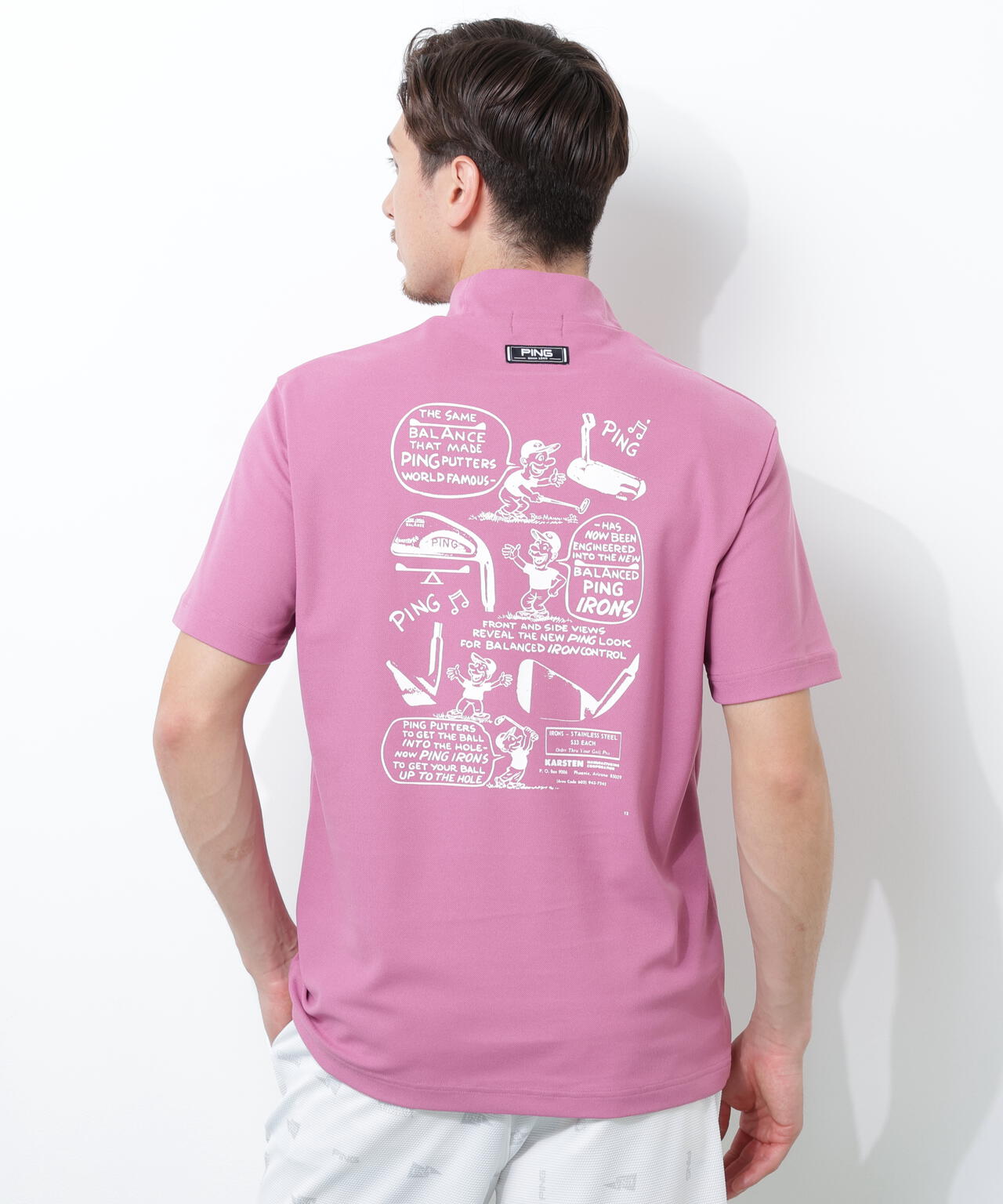 PING APPAREL】PEカノコ半袖ハイネックシャツ ＜NATIVE＞ (MENS