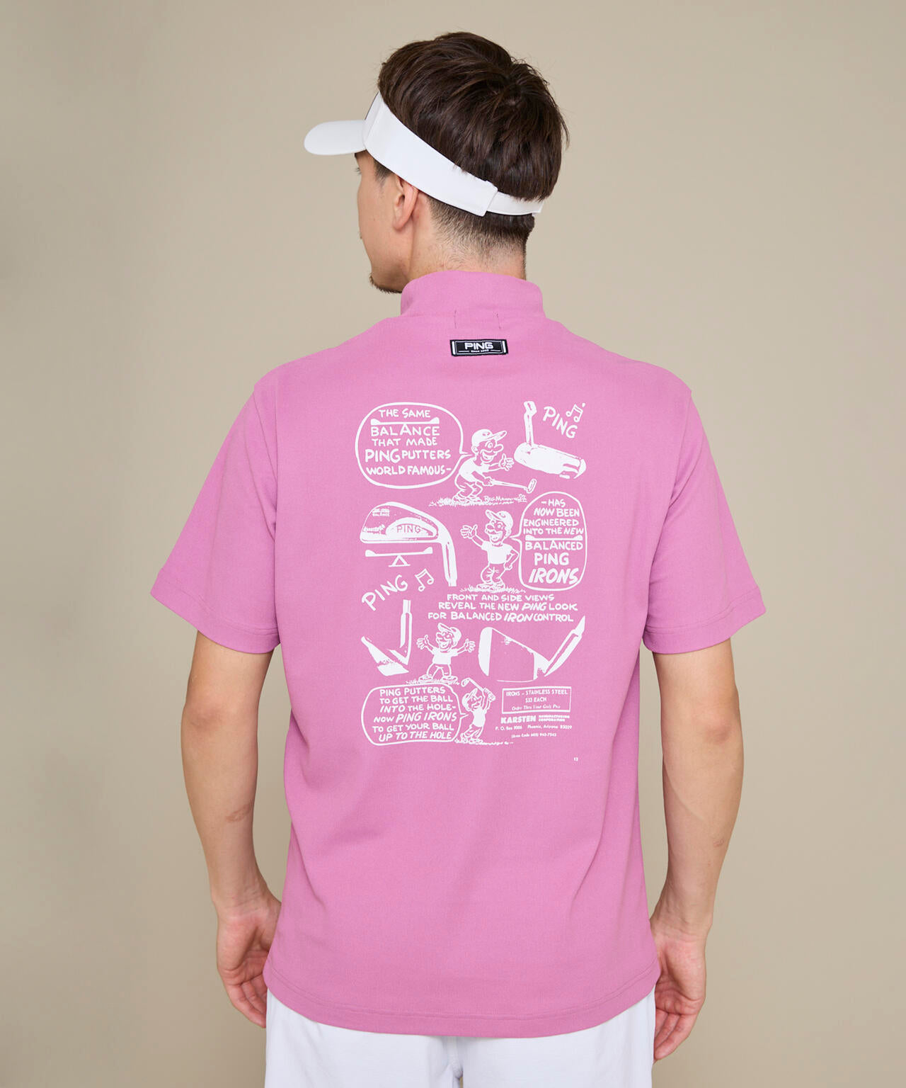 【PING APPAREL】【10カラーシリーズ】PEカノコ半袖ハイネックシャツ ＜NATIVE＞ (MENS)