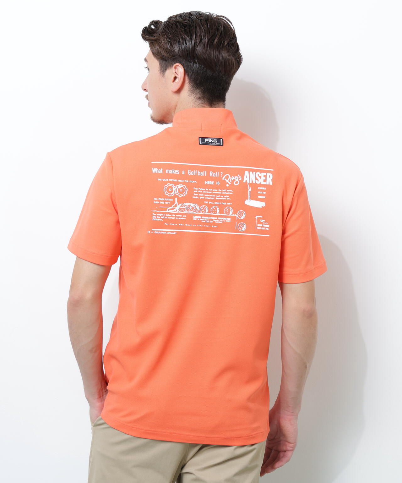 【PING APPAREL】【10カラーシリーズ】PEカノコ半袖ハイネックシャツ ＜NATIVE＞ (MENS)