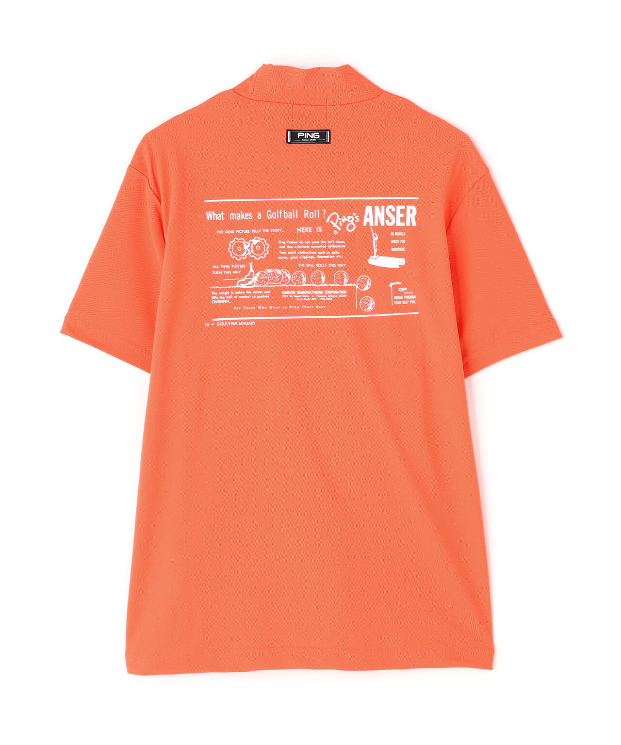 【PING APPAREL】【10カラーシリーズ】PEカノコ半袖ハイネックシャツ ＜NATIVE＞ (MENS)