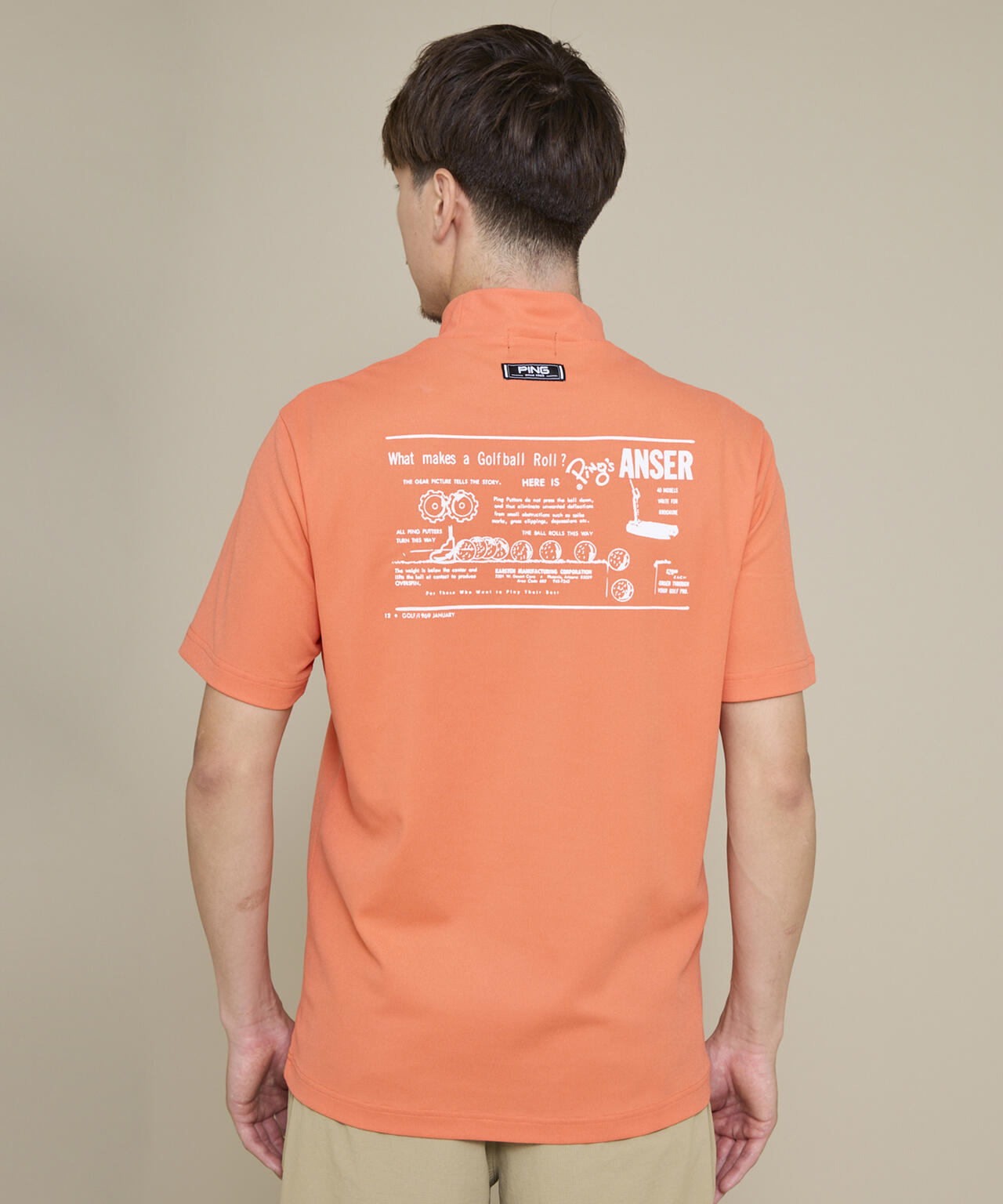 【PING APPAREL】【10カラーシリーズ】PEカノコ半袖ハイネックシャツ ＜NATIVE＞ (MENS)