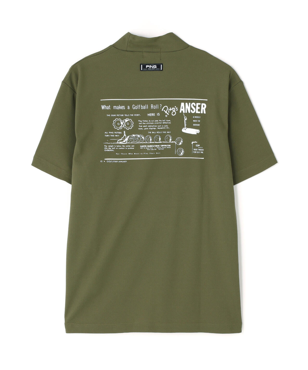 【PING APPAREL】【10カラーシリーズ】PEカノコ半袖ハイネックシャツ ＜NATIVE＞ (MENS)