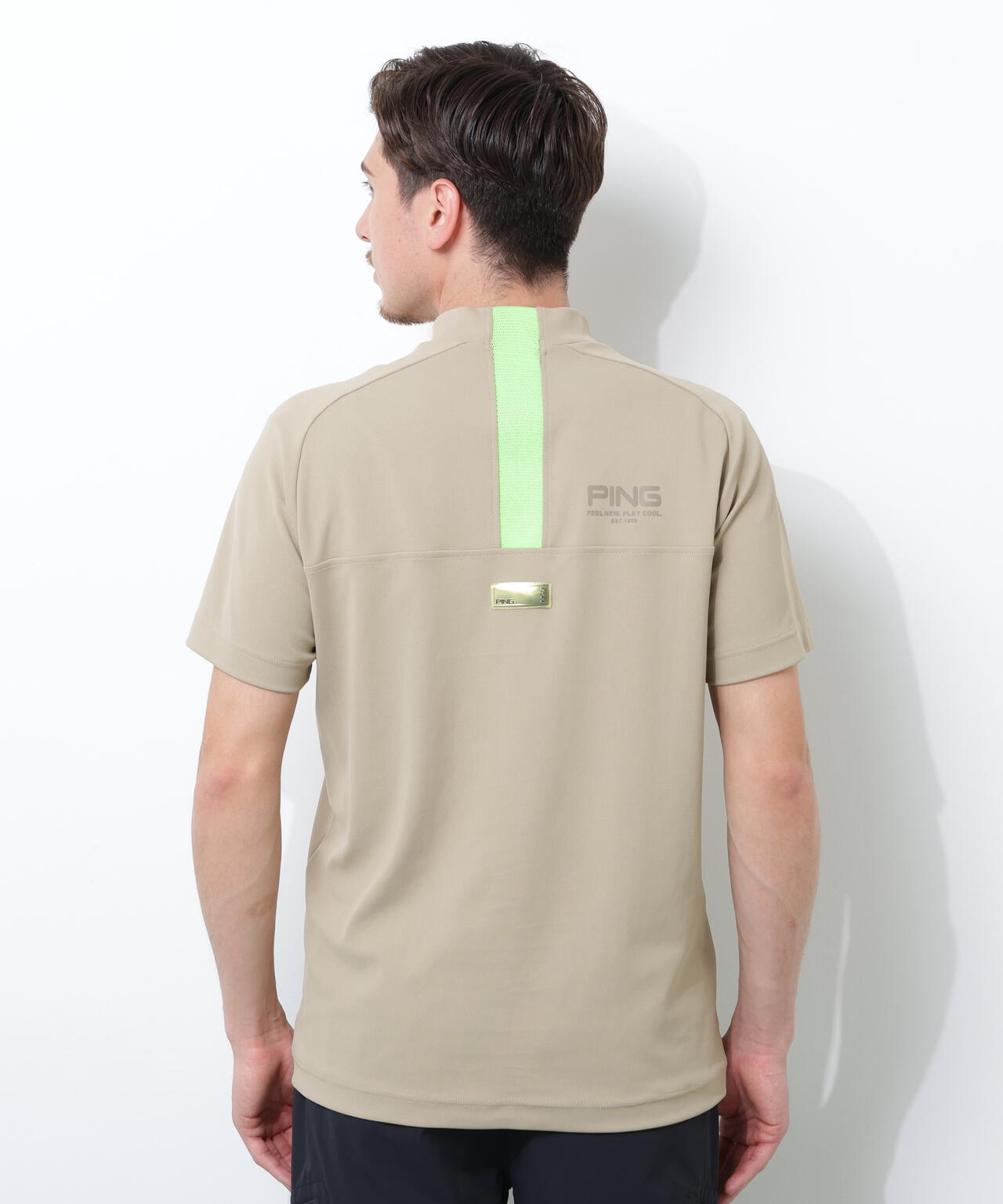 【PING APPAREL】スーパーシェルター06半袖ハイネックシャツ ＜GOLD＞ (MENS)