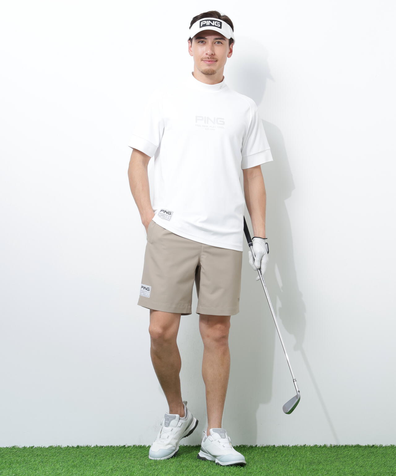 【PING APPAREL】テラカノコ半袖ハイネックシャツ ＜GOLD＞ (MENS)